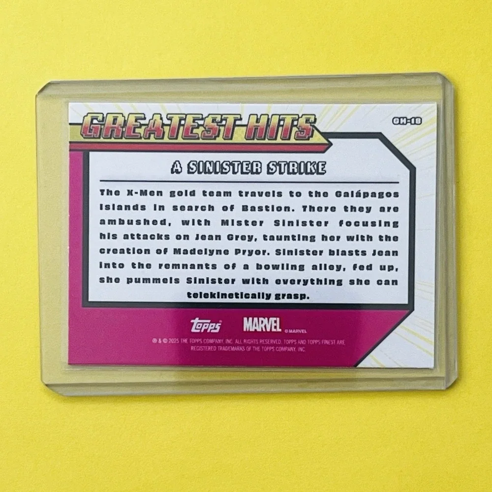 2025 Topps Finest Marvel Greatest Hits GH-18 X-Men Insert Card A Sinister Strike